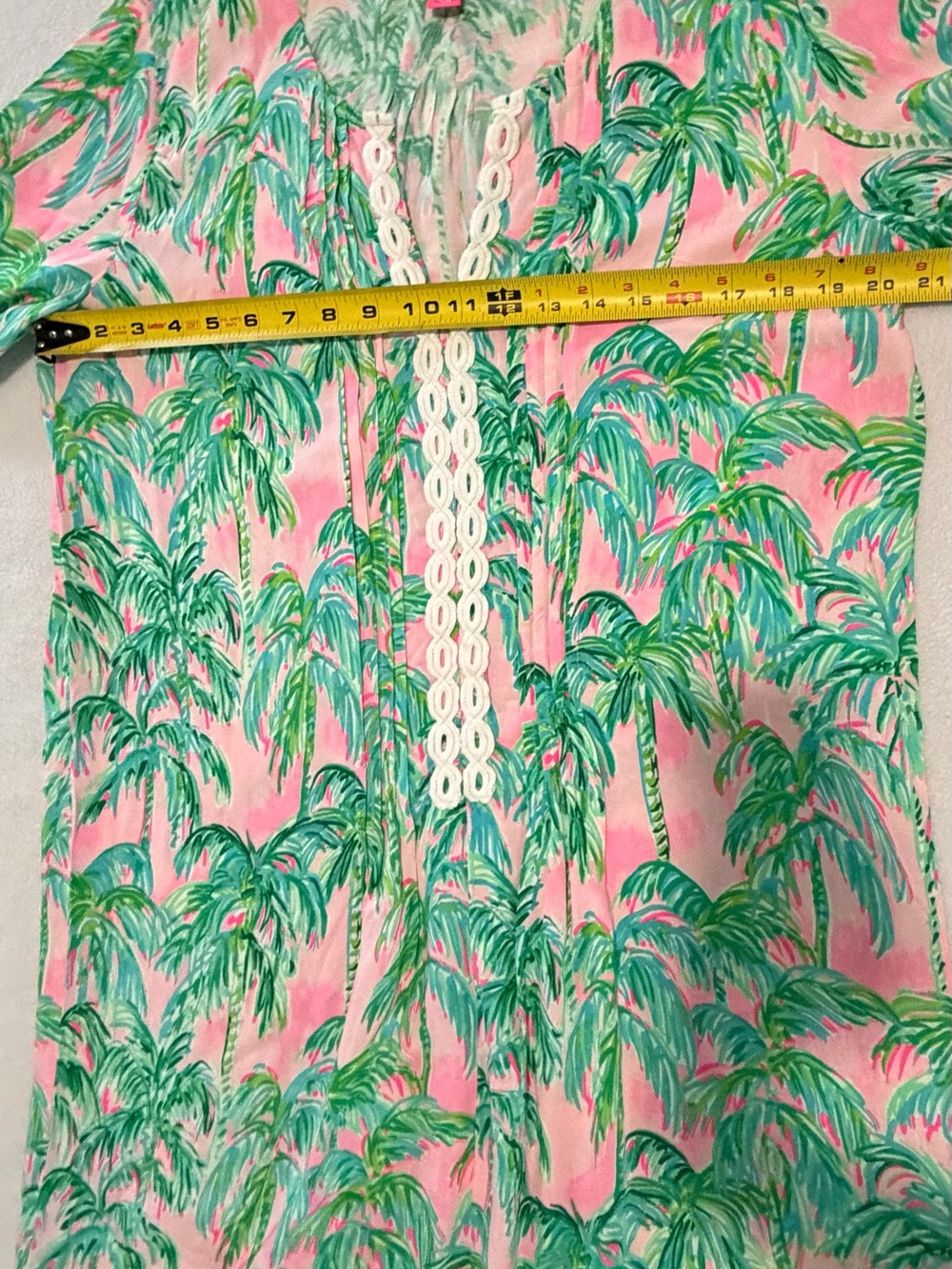 Lilly Pulitzer Hollie Tunic Dress Palm Trees Pink Blossom Large - Picture 10 of 11